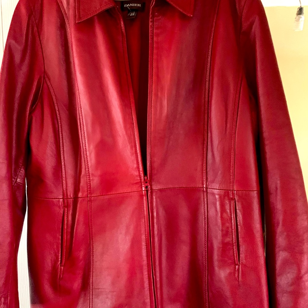 Danier Red Leather Jacket